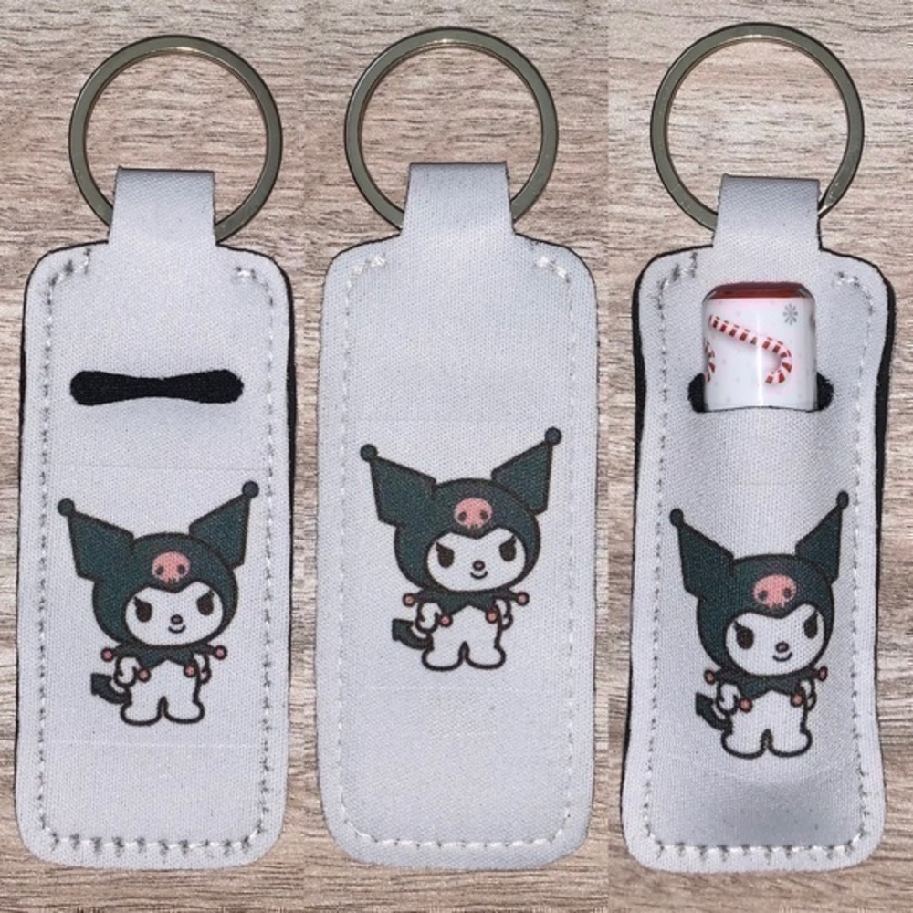 Hello Kitty Kuromi chapstick holder new